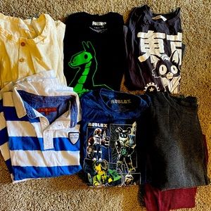 💥bundle 6 boys long and short sleeve tee’s size 10 good condition